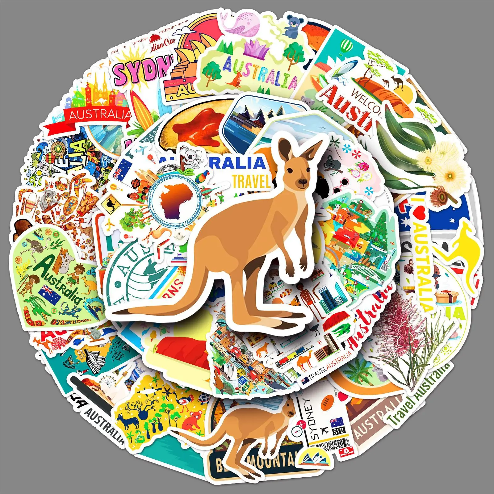 50pcs I love Australia Stickers For Wall Phone Tour Luggage Waterproof Sticker