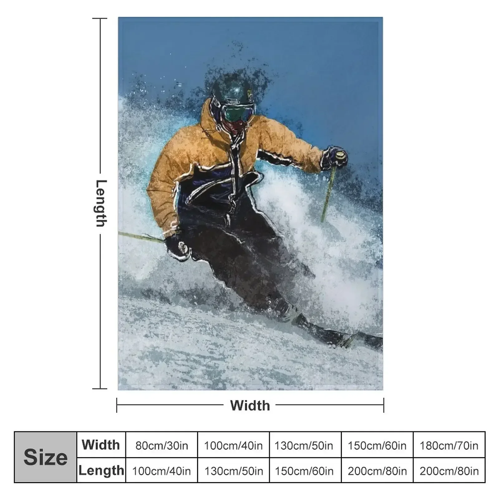 Skiing the Slopes Throw Blanket couch cozy soft plush fuzzy picnic outdoor blanket