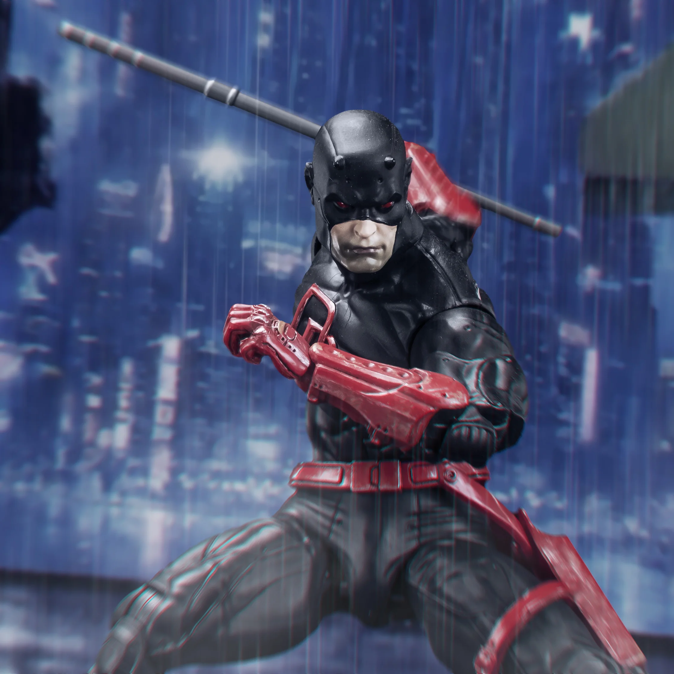 متوفر في المخزون - شخصية FlefToys Marvel Daredevil Classic Red Shadowland Reborn Black مقاس 8 بوصات Devil Defenders Matt Murdock Legends #5