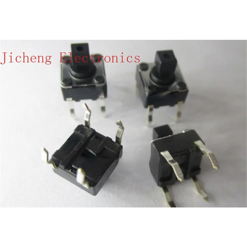 10PCSImported From Japan Square Head 6*6*7.3MM Straight Plug Vertical Micro-motion Tact Key Switch 4 Pins 6x6x7.3