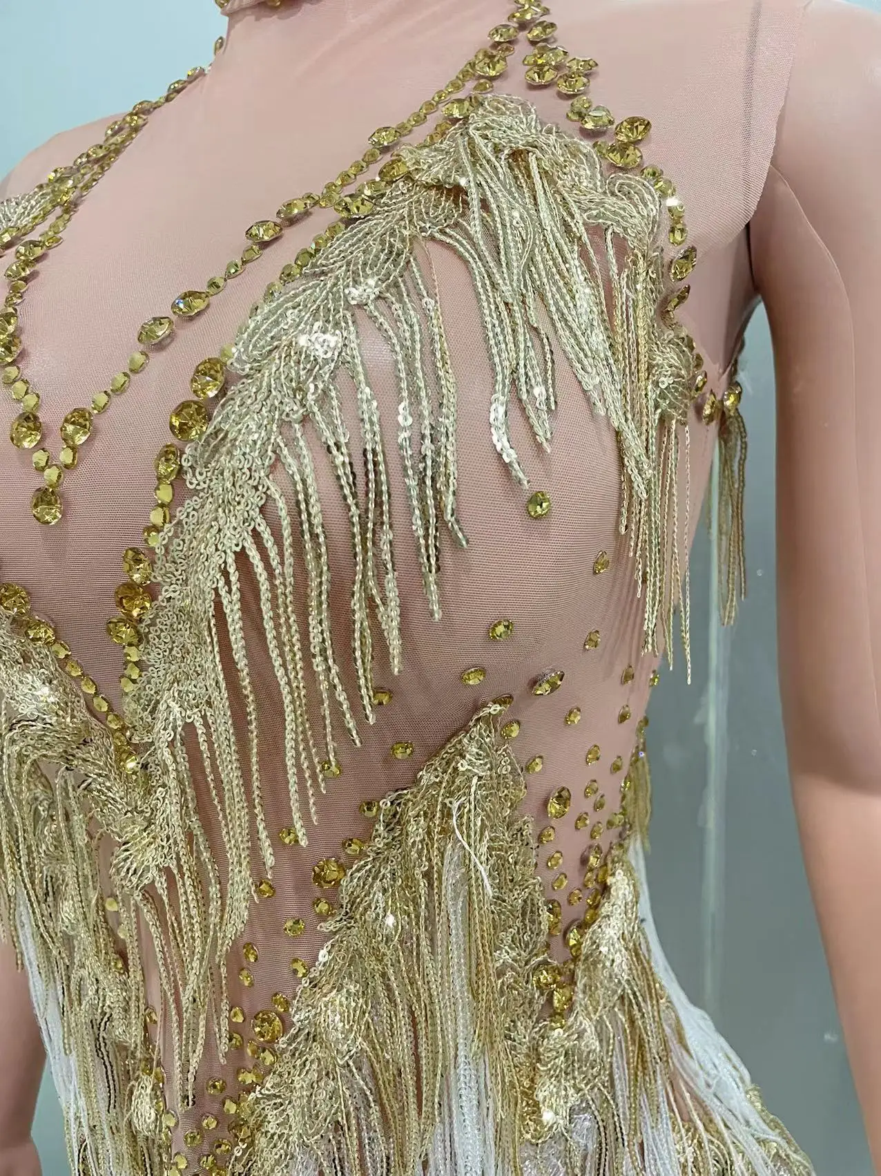 الأسهم سباركلي حجر الراين هامش فستان للنساء مثير راقصة تظهر احتفال الزي حفلة موسيقية حفلة عيد ميلاد DJ بار ملهى ليلي ازياء