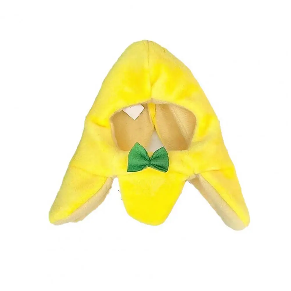 Cat Headwear Adorable Banana Shape Cat Hat with Bow Stylish Pet Costume Accessory Adjustable Soft Headwear for Kitty Costume