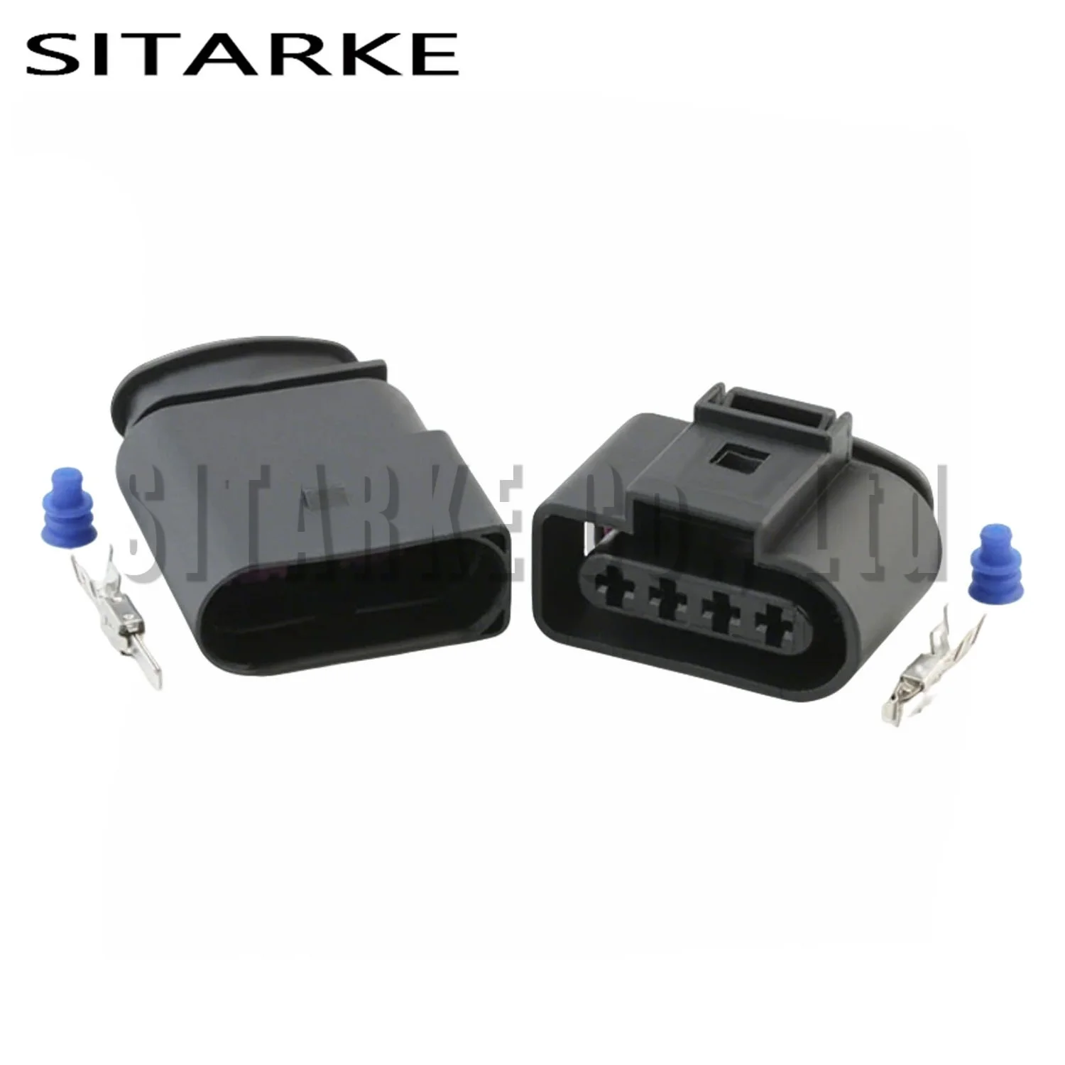 

5 Sets 4 Pin 3.5 Series Automotive Coil Extension Adapter Electrical Wire Connector Plug 1J0973724 for Vehicle