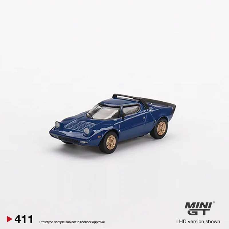 

MINIGT 1:64 Model Car Lancia Stratos HF Stradale Bleu Vincennes Alloy Die-Cast #411 LHD