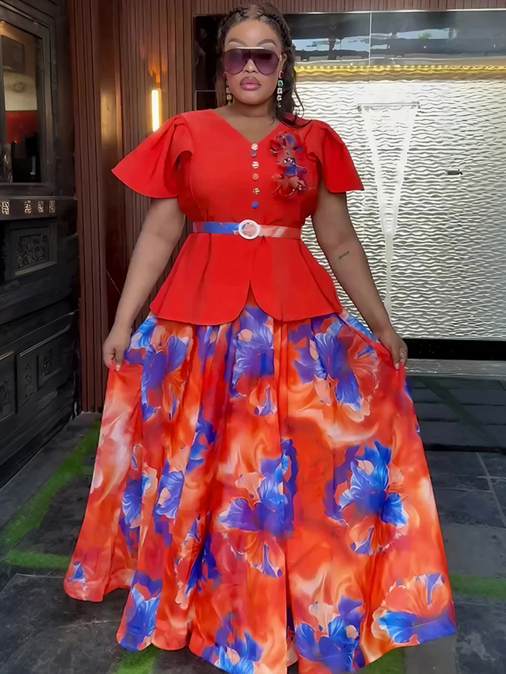 فساتين أفريقية للنساء حفلة ثوب مسائي أنقرة Dashiki طباعة الشيفون ماكسي رداء 2025 أفريقيا الملابس رداء الأفريقي فام #2