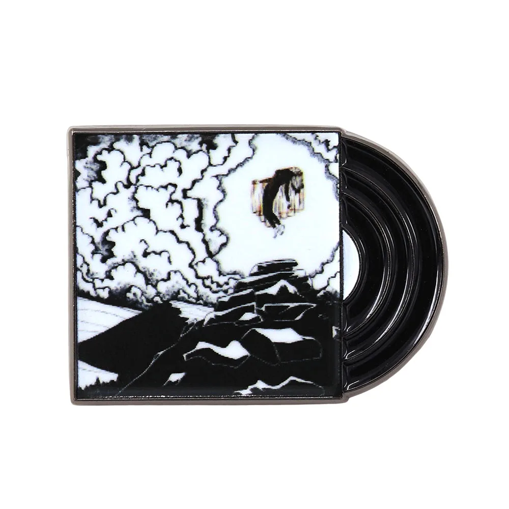 The Live Long After Album Brooch Black and White Abstract Illustration Theme Music Enamel Pin Musicians Collect Accessories Gift