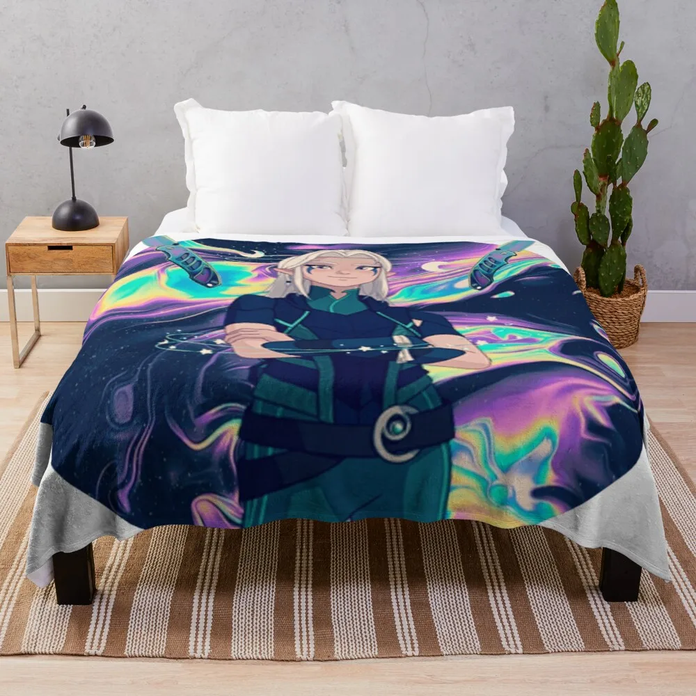 Rayla ~ The Dragon Prince Throw Blanket Quilt Blanket Fluffy Blankets Large Dorm Room Essentials