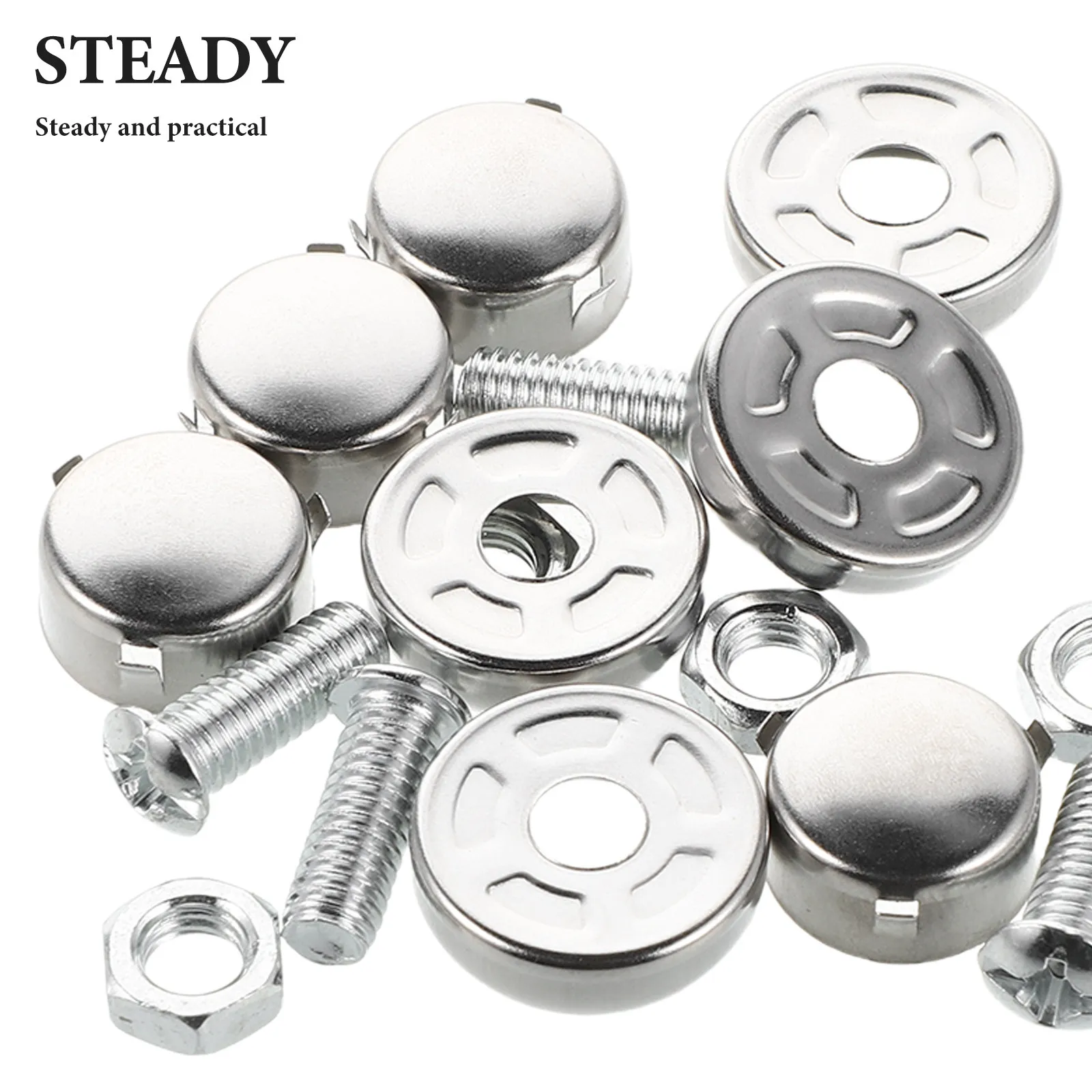 100Pcs Universal License Plate Screw Kit High Strength Iron Alloy Fasteners Front Rear Car Plates Mounting Hardware Anti-Theft