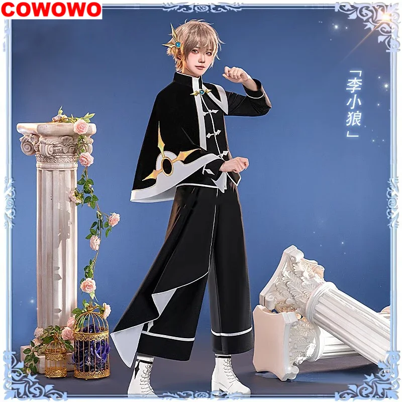 COWOWO Cardcaptor Sakura LI SYAORAN Black White Cover Game Suit Handsome Uniform Cosplay Costume Halloween Party Outfit Men