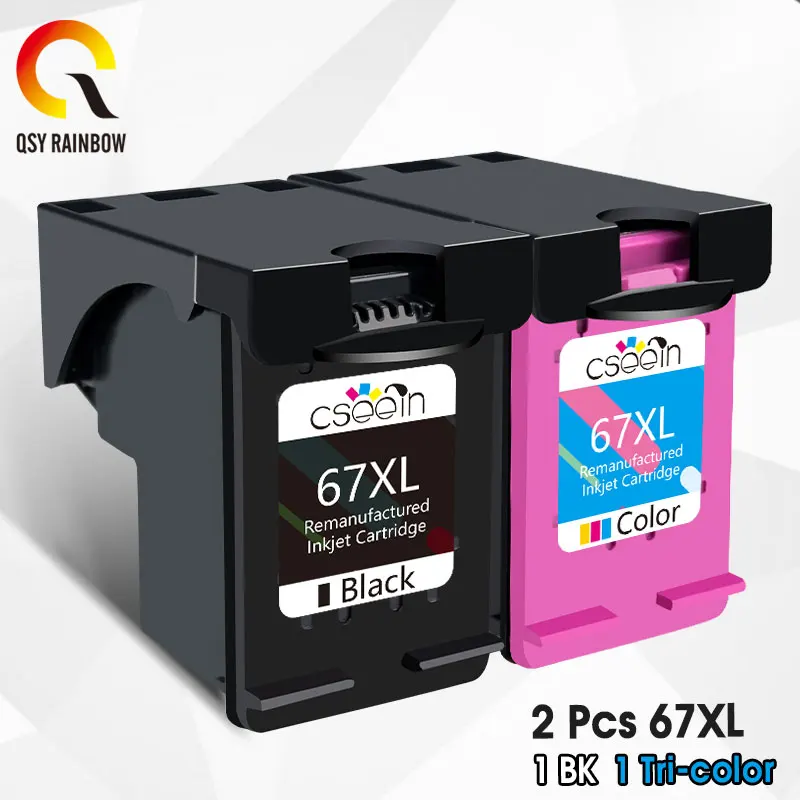 Cartucho de tinta 67XL para HP67 HP 67 XL compatible con impresoras Deskjet 1225 2732 2752 2755 Deskjet plus 4140 4152 4155 4158