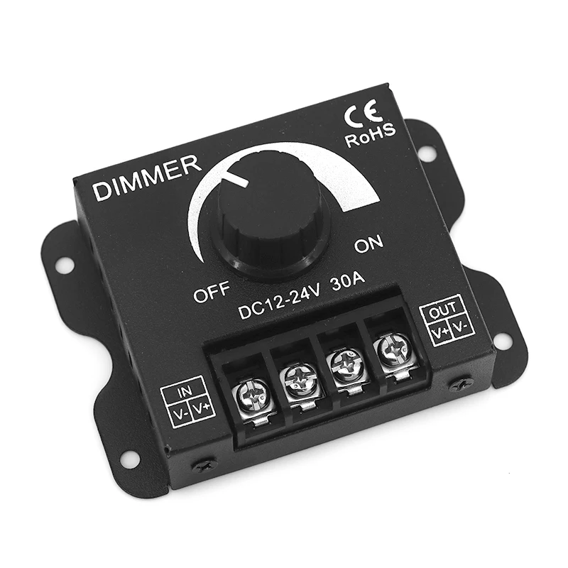 Javino LED Dimmer Soft and Hard Light Strip Dimmer Brightness Adjuster Knob 12V/24V 30A