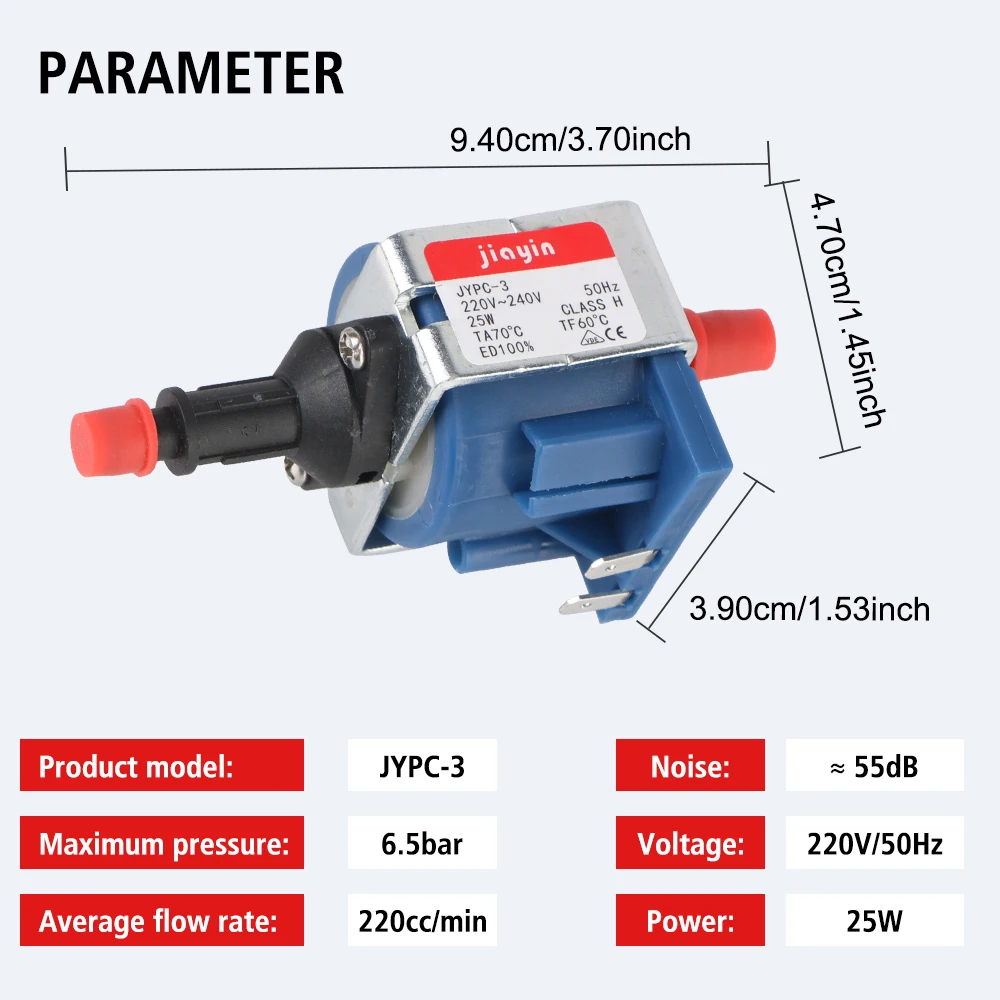 For Steam Hanging And Ironing Machine Pumping Valve Fittings Suction Valve JYPC-3 Pump Valve Electromagnetic Pump 25W 50Hz