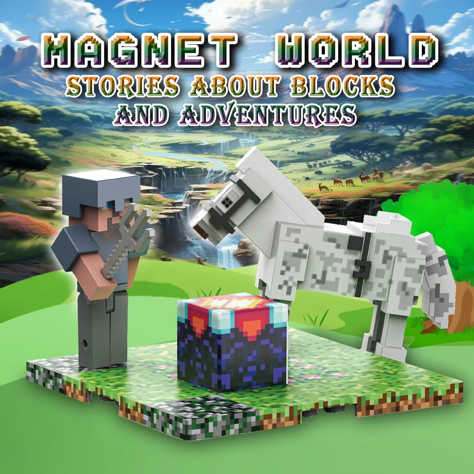 Magnet World Building Blocks Children Toys Stacked Magnetic Cubes Enchanting Table Theme Gifts For Boys And Girls Assembly Toys