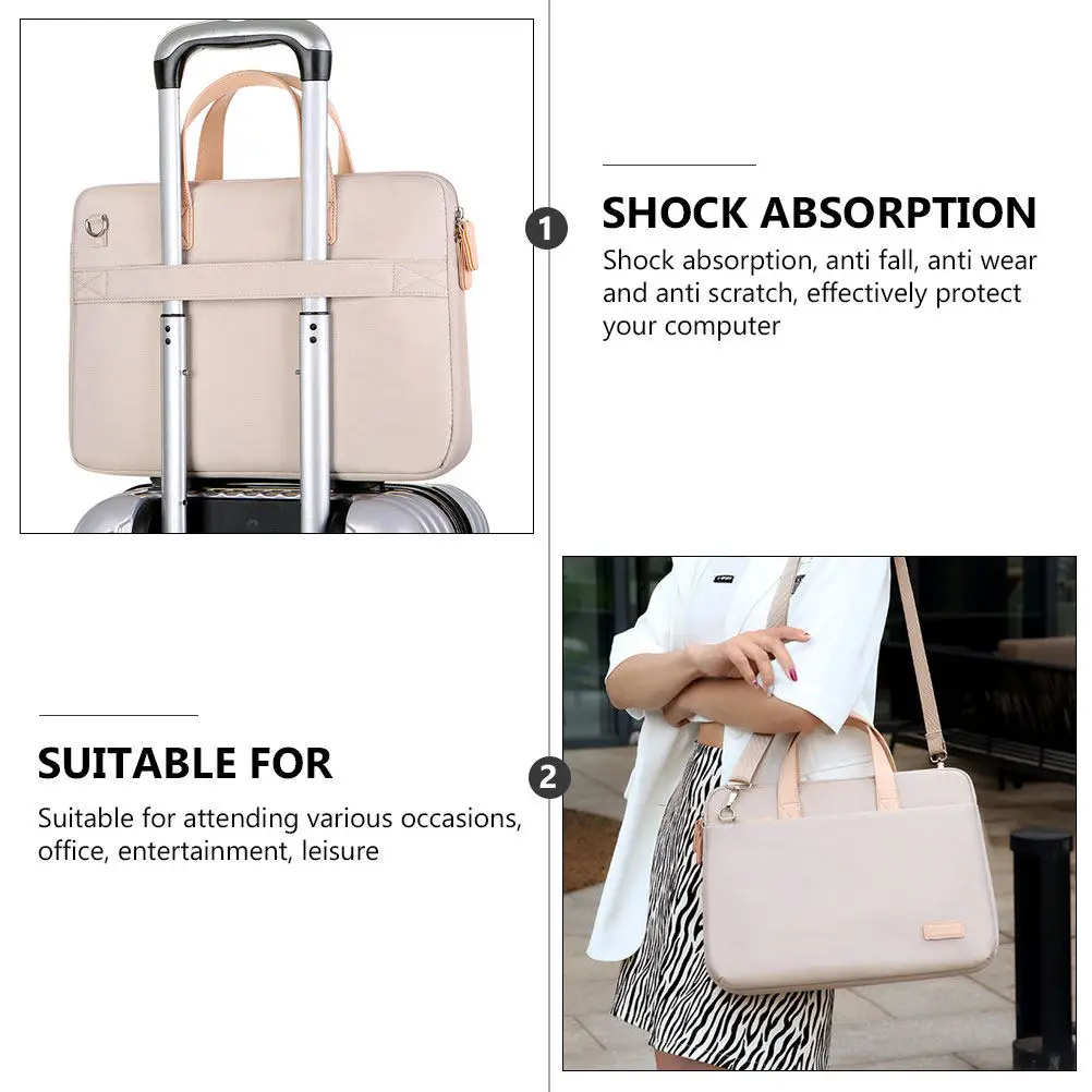 1Pcs Laptop Single Shoulder Bag Portable Business Notebook Carrying Bag Detachable Strap Shockproof Lightweight Tablet Computer