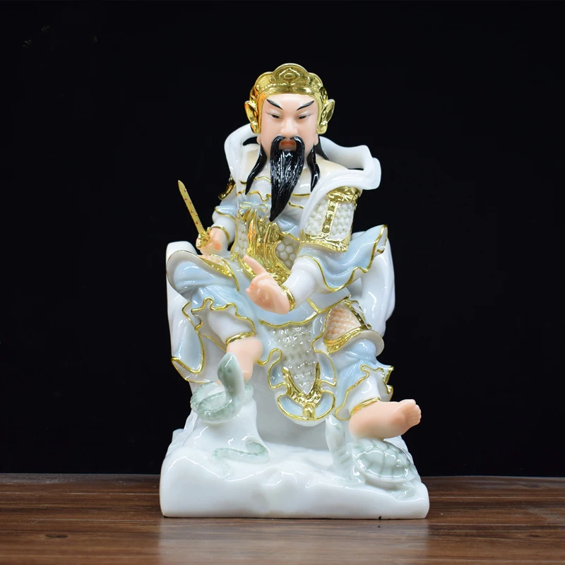 Southeast Asia Taoism ZUSHI God statue Home store COMPANY High-grade exorcise evil spirit GOOD LUCK talisman jade gilding statue