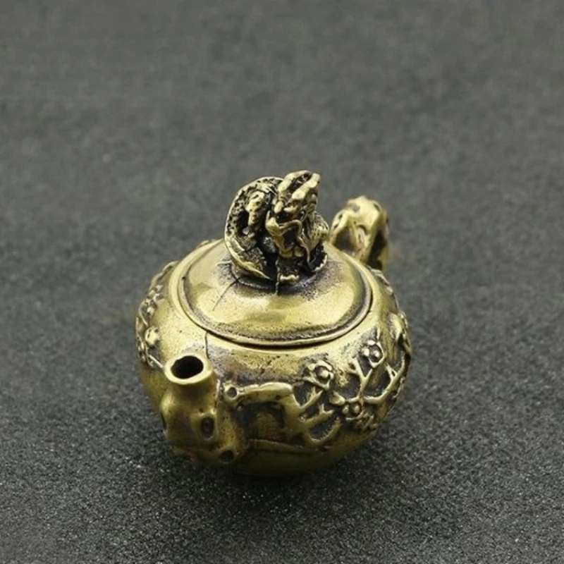 Happy Eyebrows Retro Brass Teapot Water Drop Faucet Cover Antique Collection Ornament