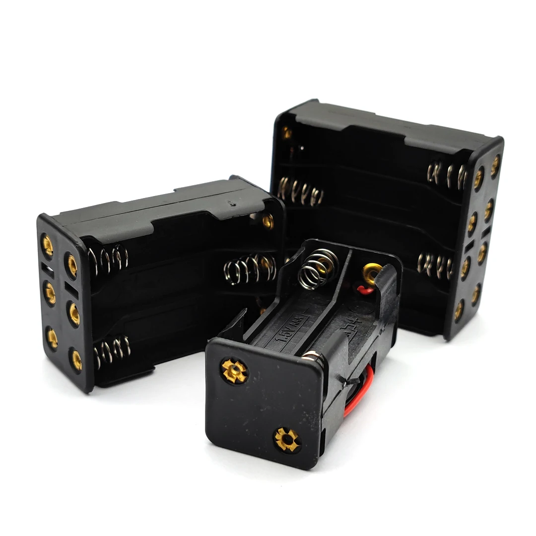 4/6/8-fach AAA Batteriehalterung, 6V 9V 12V, mit 150mm Anschlusskabel, ABS Batteriebox, Batterie NICHT enthalten – Detail 2