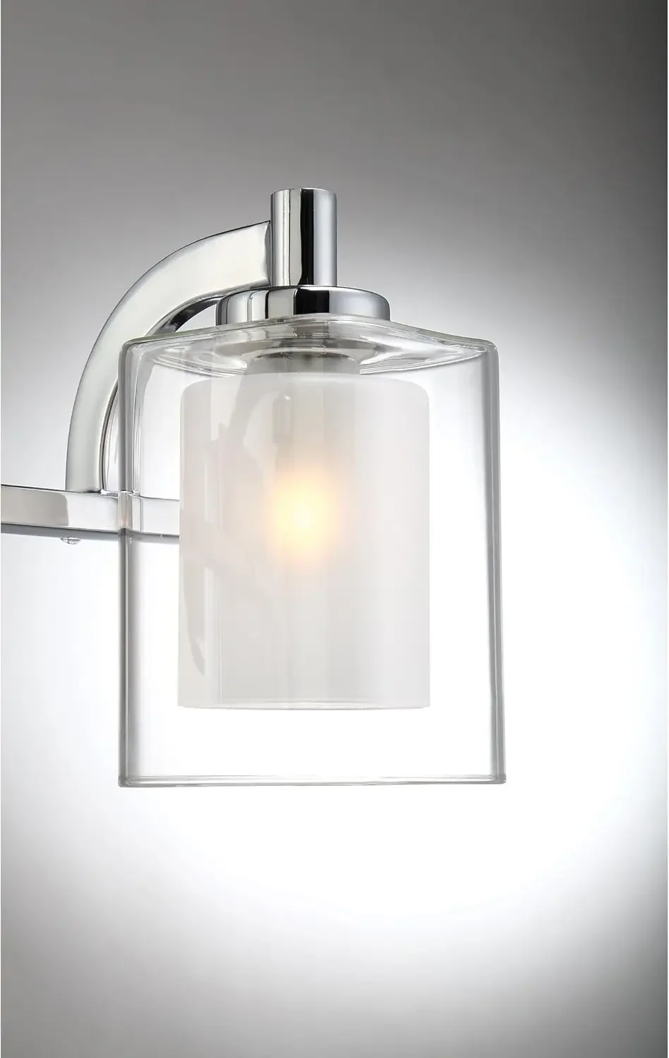 Современные светильники для туалетного столика, 5 ламп, 42-дюймовые полированные хромированные светильники для ванной комнаты над зеркалом, пескоструйное внутреннее стекло, светодиод 50 Вт