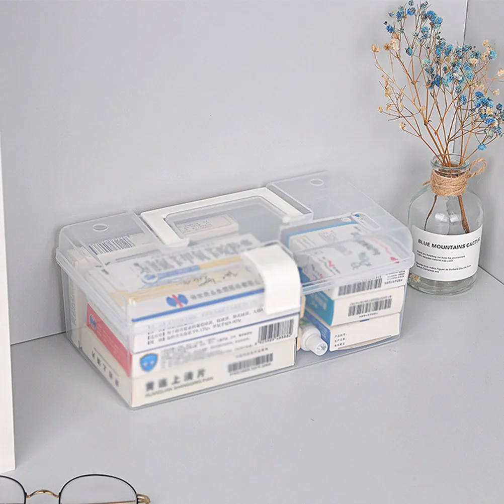 

Портативный ящик для хранения медикаментов, прочный пластиковый органайзер для лекарств, набор для экстренной помощи дома и на улице