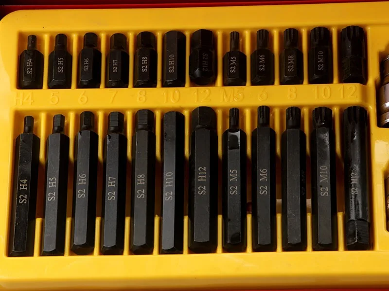 Suitable For Star Bit Socket Set,40Pcs Torx Hex Spline Bit Set,Auto Repair Impact Bits Kit for Bolt Removal