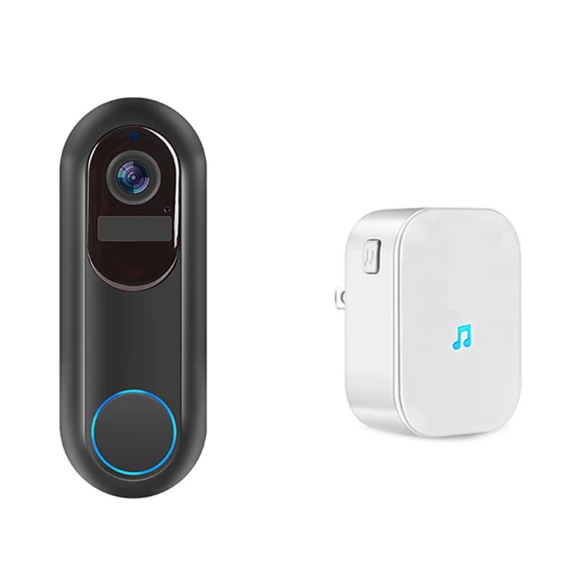 B04C-Wide View Tuya Smart Life APP Wifi Audio Video Intercom Wireless Smart Video Doorbell With Chime Two-Way Talk Night Vision