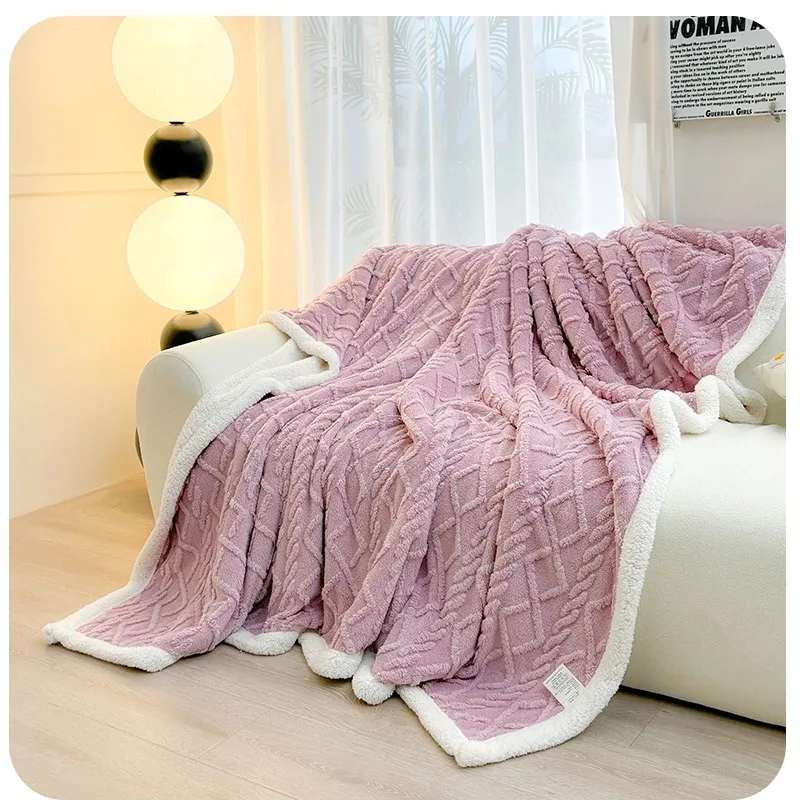 

Thickened Coral Velvet Flannel Lamb Wool Blanket Nap Sofa Cover Blanket Office Shawl Air Conditioning Small Blanket