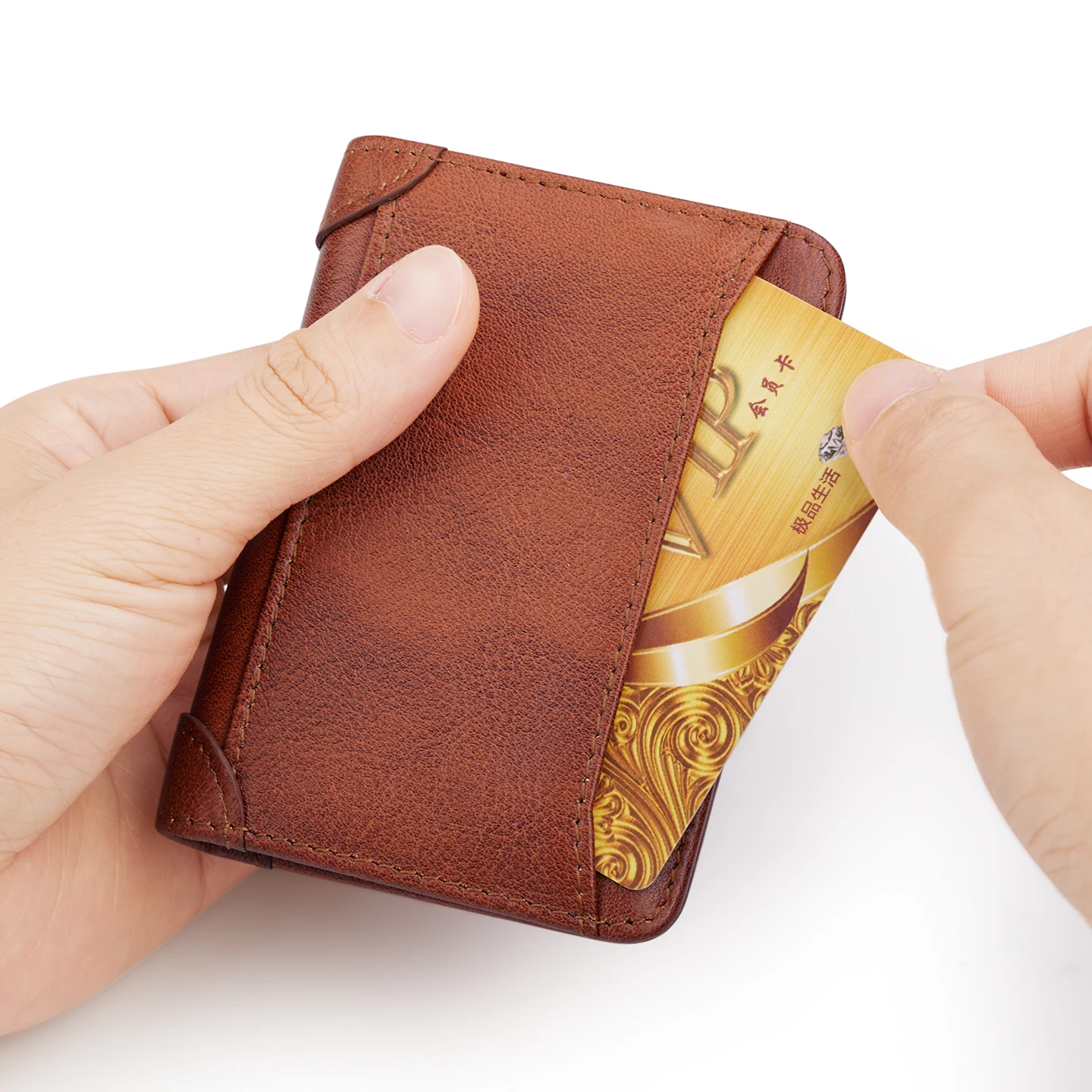 WILLIAMPOLO Men Card Bag Ultra-thin Small Retro Genuine Leather Driver's License Wallet 2026 New Anti-theft Brush Anti-magnetic