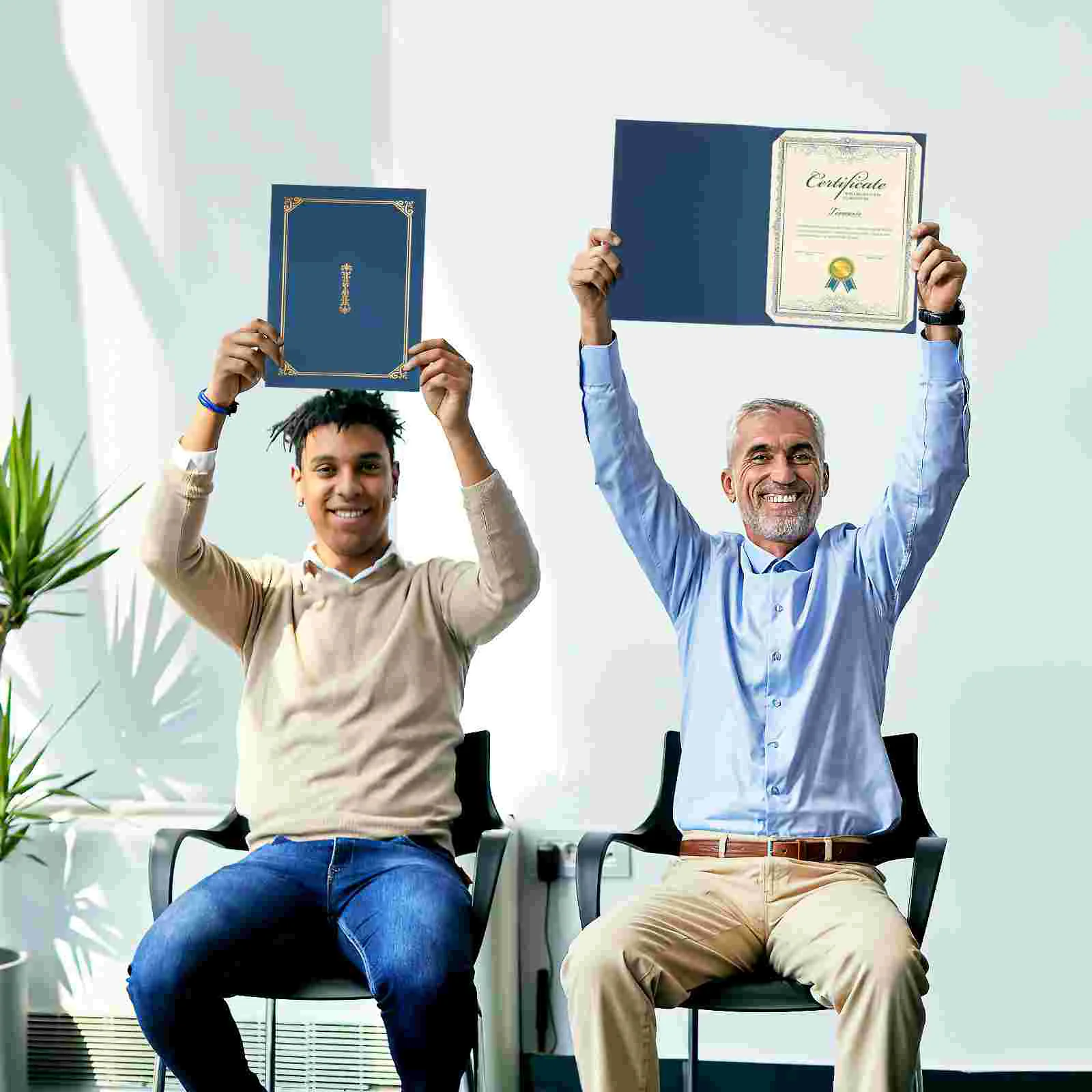 4 Pcs Certificate Set Diploma Cover Award Blue Folder Bronzing Document A4 Holder Paper