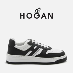 Hogan H630 White Black Trampki Modne i wszechstronne buty damskie, oddychające buty na co dzień, trampki w stylu retro