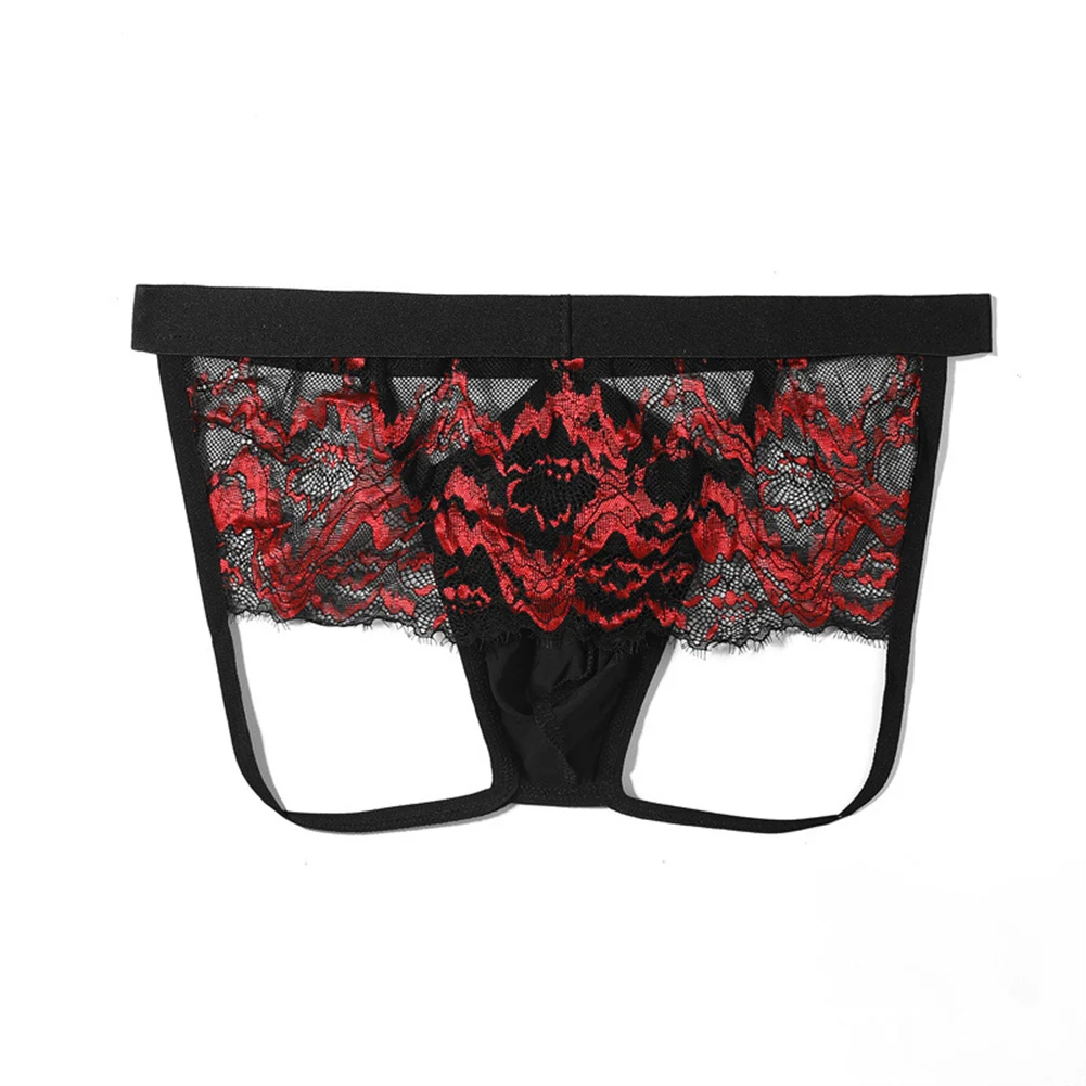

Sexy Men Underwear U-bag Exquisite Jacquard Hollow Summer Men's Panties Gay Sissy Thong Lace Perspective Briefs Underpants Men