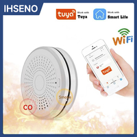 2 in 1 Version WiFi Tuya Smart Co & Smoke Detector Alarm Carbon Monoxide Home 85dB Siren Sound Independent CO Poisoning Alert