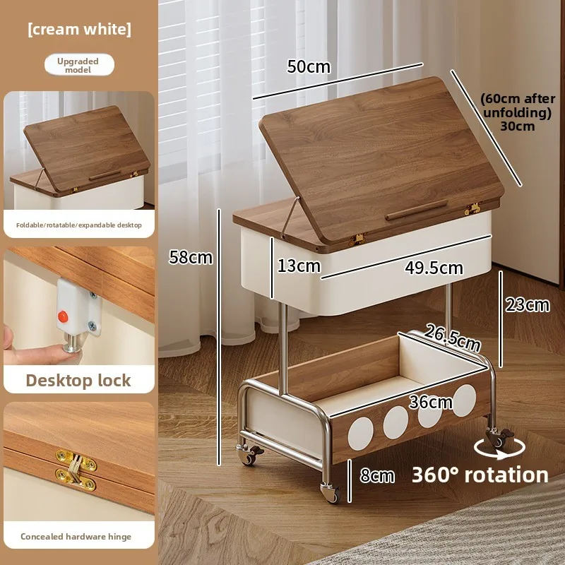 Folding coffee table living room household trolley rack medieval sofa side cabinet