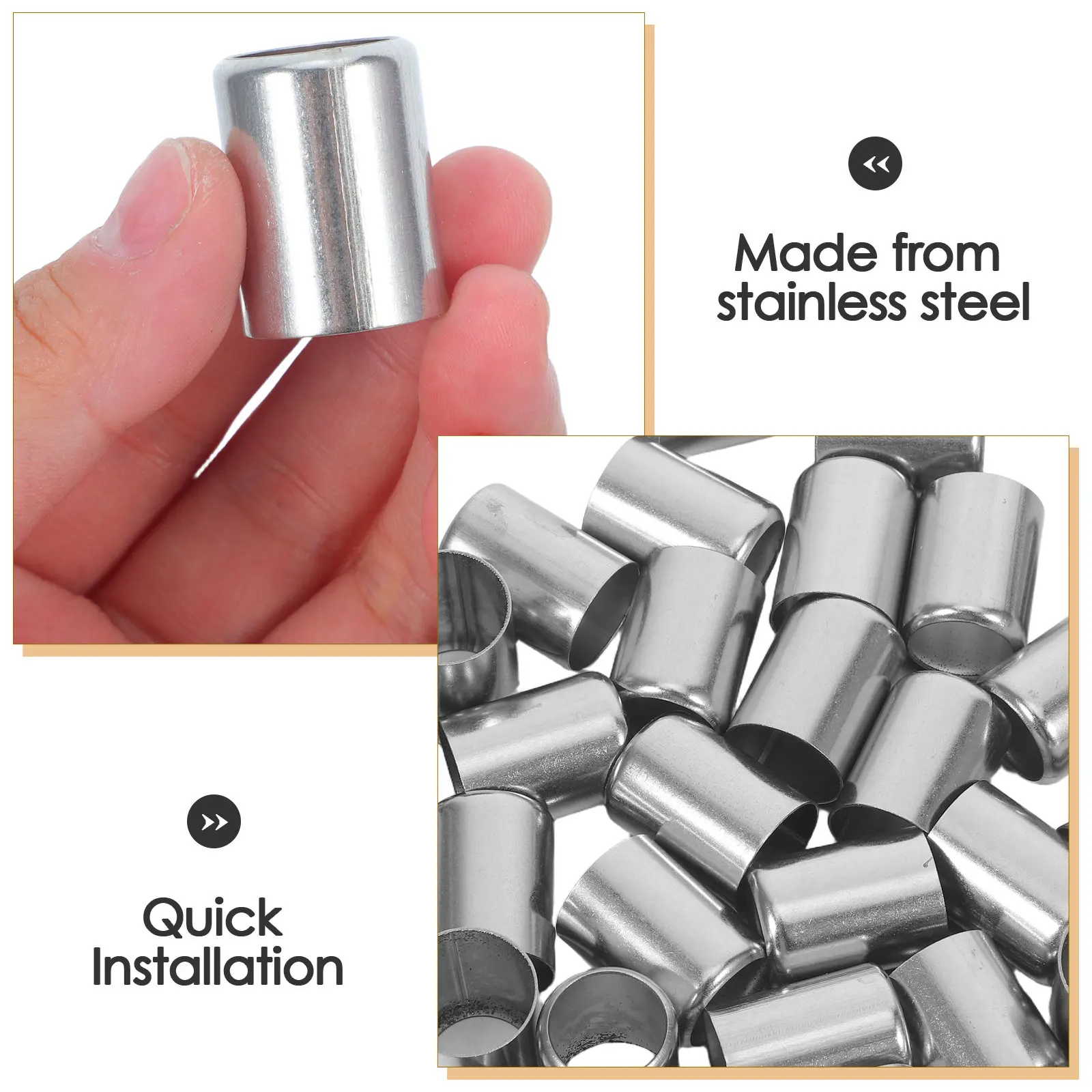 30Pcs Hydraulic Hose Crimp Sleeves Stainless Steel High Pressure Tube Ferrules for Industrial Repair Hydraulic Hose Fitting