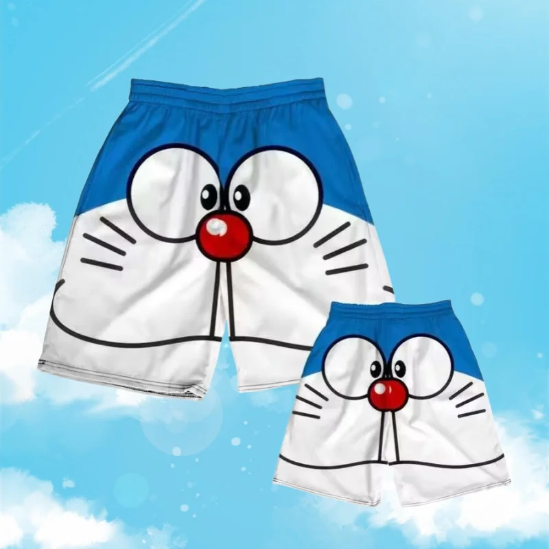 

MOTO-2025 Летние детские шорты с принтом Doraemon, пляжные шорты с милым мультяшным принтом