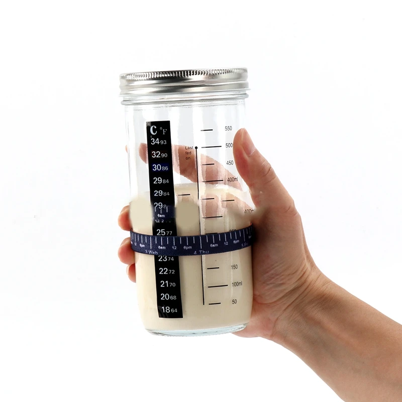 Frasco De Vidro Hermético Com Tampa E Escala, Sourdough Maker, Kit De Fermentação Natural