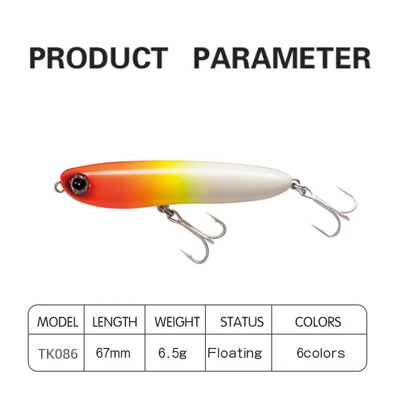 Fishing lure 2023 Topwater Lure Surface Walk The Dog Bass StickBait WTD Pencil 67mm 6.5g tackle house resistance cronuts 67