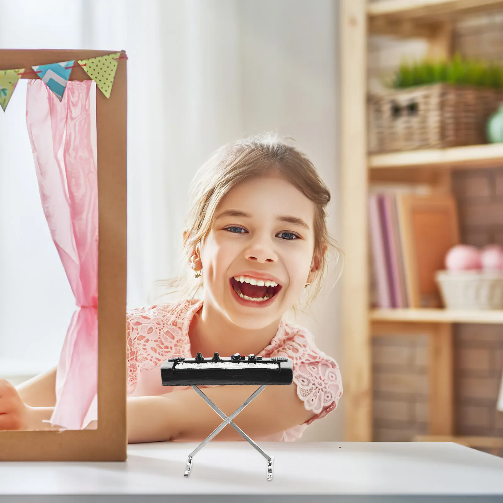 

Миниатюрный электронный орган из сплава, реалистичный сувенир, декор для дома, комнаты, кофейни, стола, музыкальный инструмент, миниатюрный электронный орган