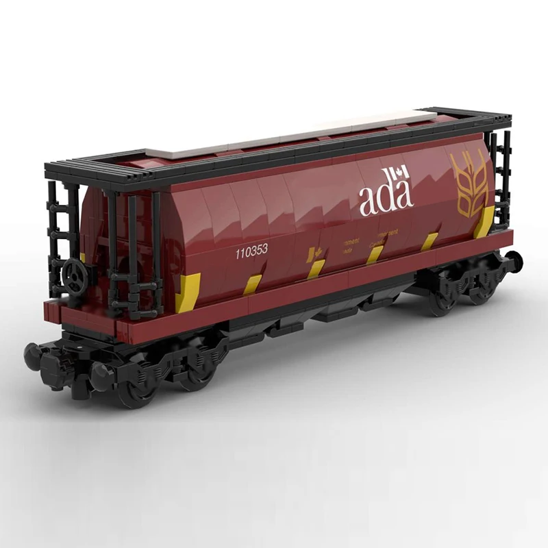 City Car Model MOC Building Bricks Railway Freight Grain Hopper Car Modular Technology Gifts Holiday Assemble Children Toys Suit