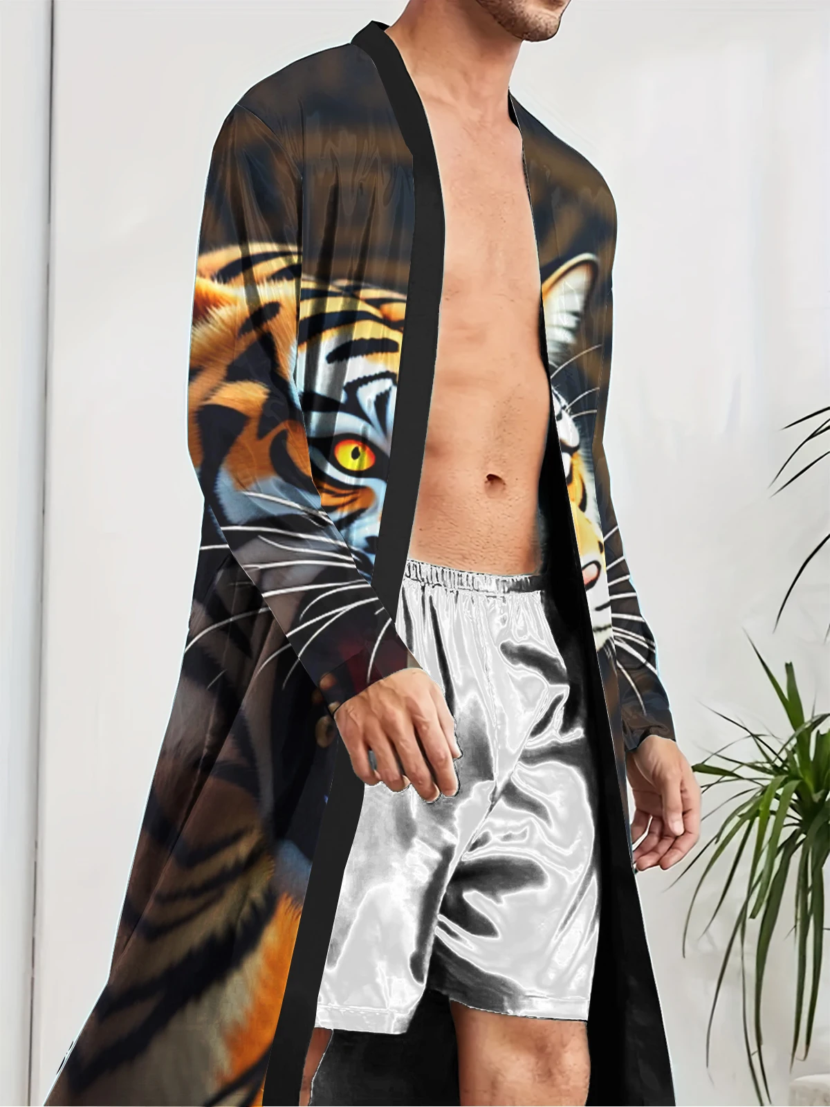 1pcs Men's Robes 2026 Spring/Summer 3D Printed Breathable bath robe Men's bathrobe dressing gown Shower robe Graphic Bathrobe