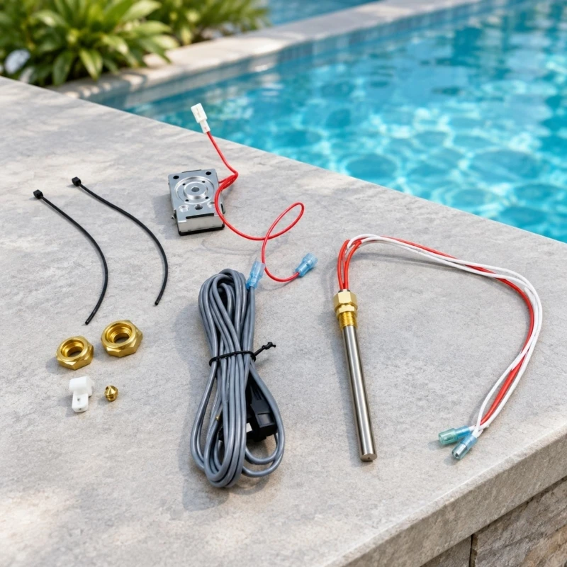 Trailer Water Heater Electric Conversion Set with 110V Heating Thermostat Switches Module, Power Cord, Brass KXRE
