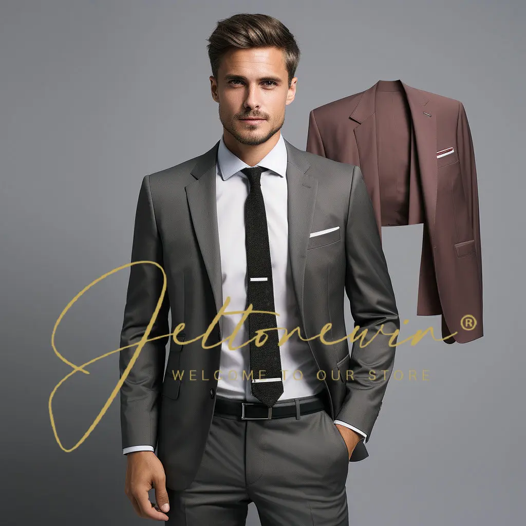 

Jackt Pant 2024 Men Suits Slim British Short Sleeve Blazer Coat Trend Male Designer Tuxedo 2 Pcs Set Trajes De Hombre