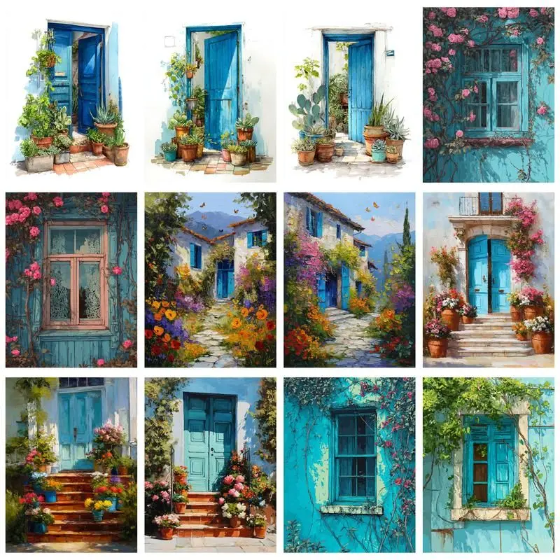 

GATYZTORY Paint By Number Door Landscape Drawing On Canvas HandPainted Art Gift DIY Pictures By Number Kits Home Decor