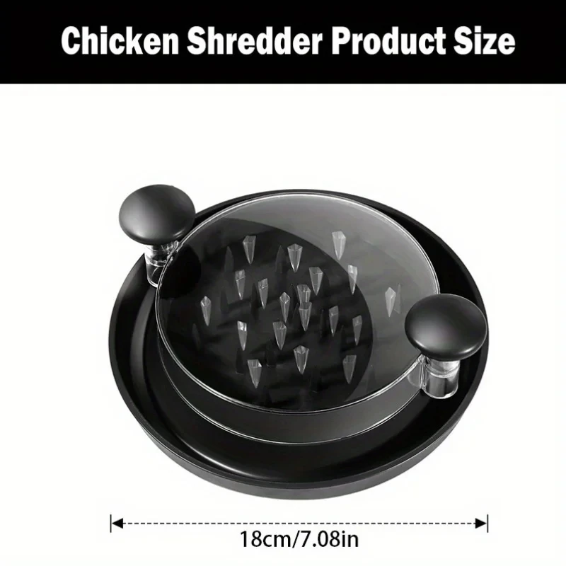 Upgraded Chicken Shredder with Transparent Cover Large Anti-Slip Rotating Tool for Beef Cabbage Vegetables