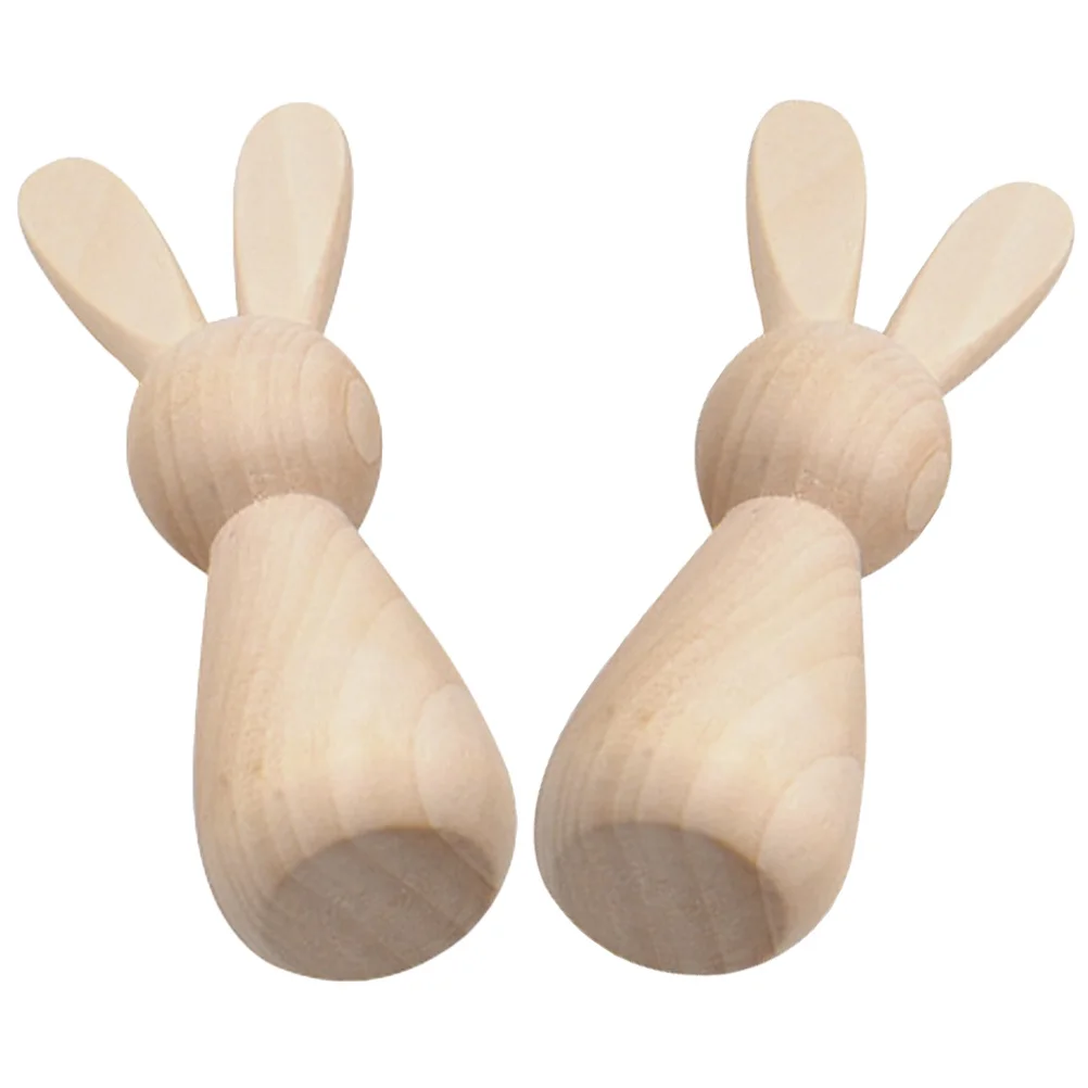 

Sewroro 2pcs Unfinished Wooden Peg for Painting Crafts Kids Home Decor Supplies