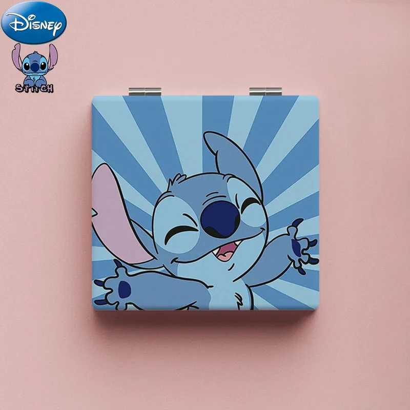 Kawaii Anime Figures Stitch Mirror Disney Accessories Makeup Mirror Foldable Mirror Glass Cosmetic Tool Lilo&stitch Girl Gift