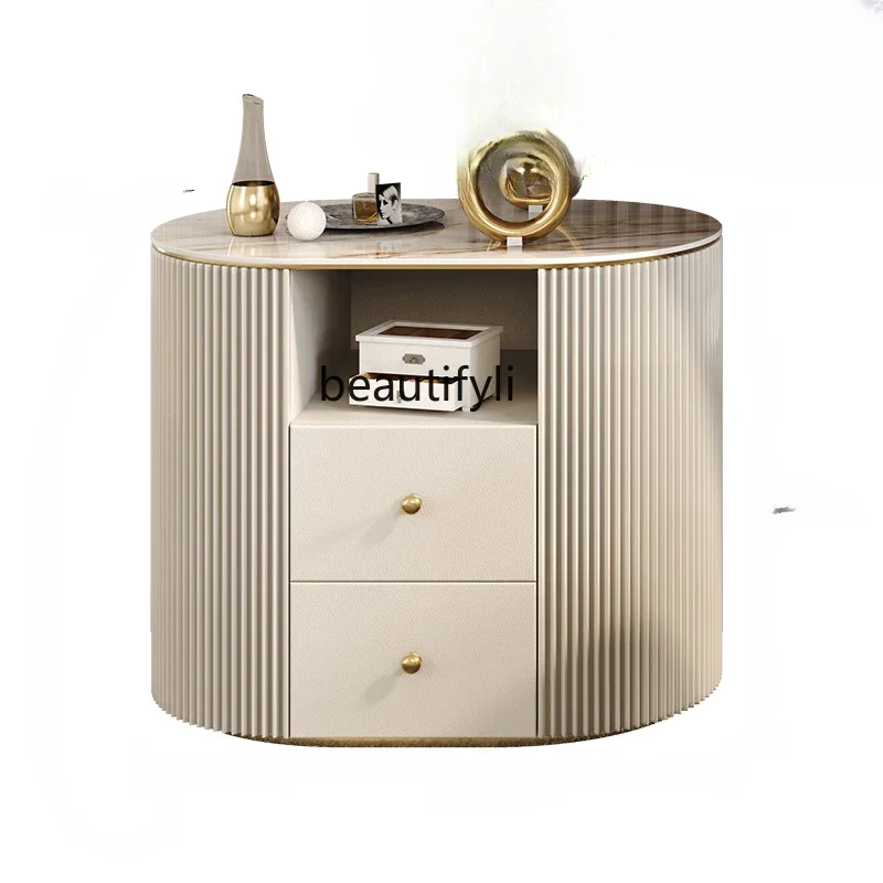 

S Bedroom Dresser Matching Light Luxury Storage Cabinet Integrated Simple Modern Stone Plate Bedside Locker furniture