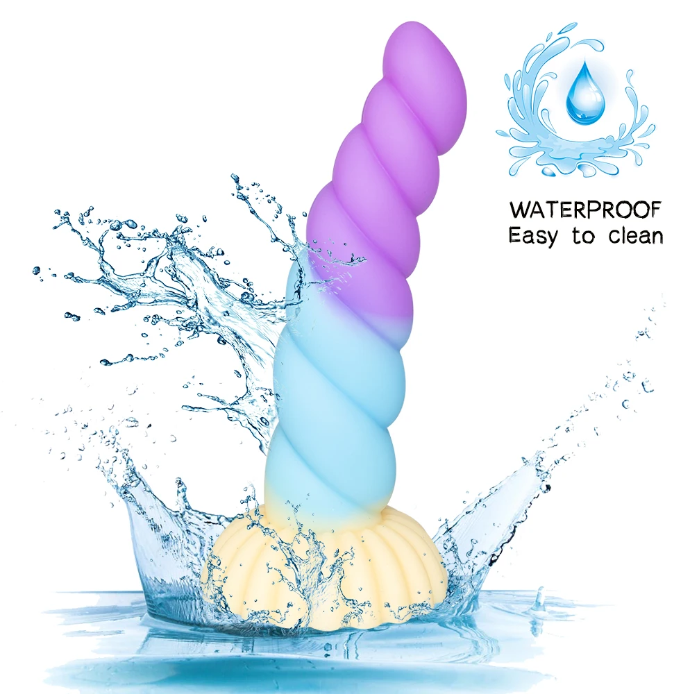 Glow in Dark Liquid Silicone Realistic Dildo Anal Butt Plug Strong Suction Cup Hands Free G Spot Massager - view 6