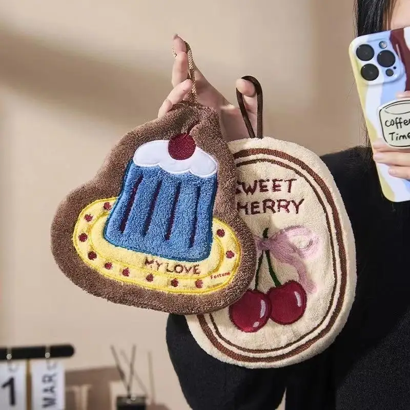 Kitchen Hand Towel Bathroom Absorbent Hand Towel Wall Hanging Cloth Thickened Handkerchief For Kitchen Hand Towel Cleaning Cloth