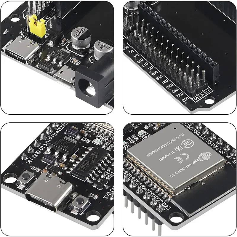 Carte de développement ESP32 CH340C WiFi + Bluetooth carte d'extension double cœur Ultra-faible consommation ESP32-DevKitC-32 ESP-WROOM-32