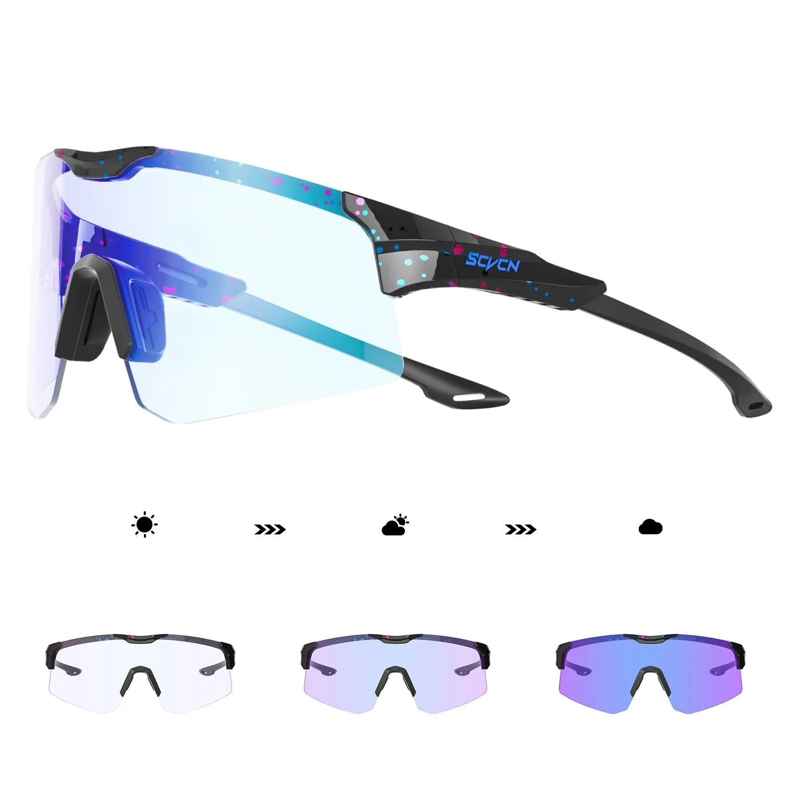 

Photochromic Cycling Glasses Bicycle Eyewear Men Women Road Bike MTB Goggles Sport Running Riding Fishing Driving Sunglasses
